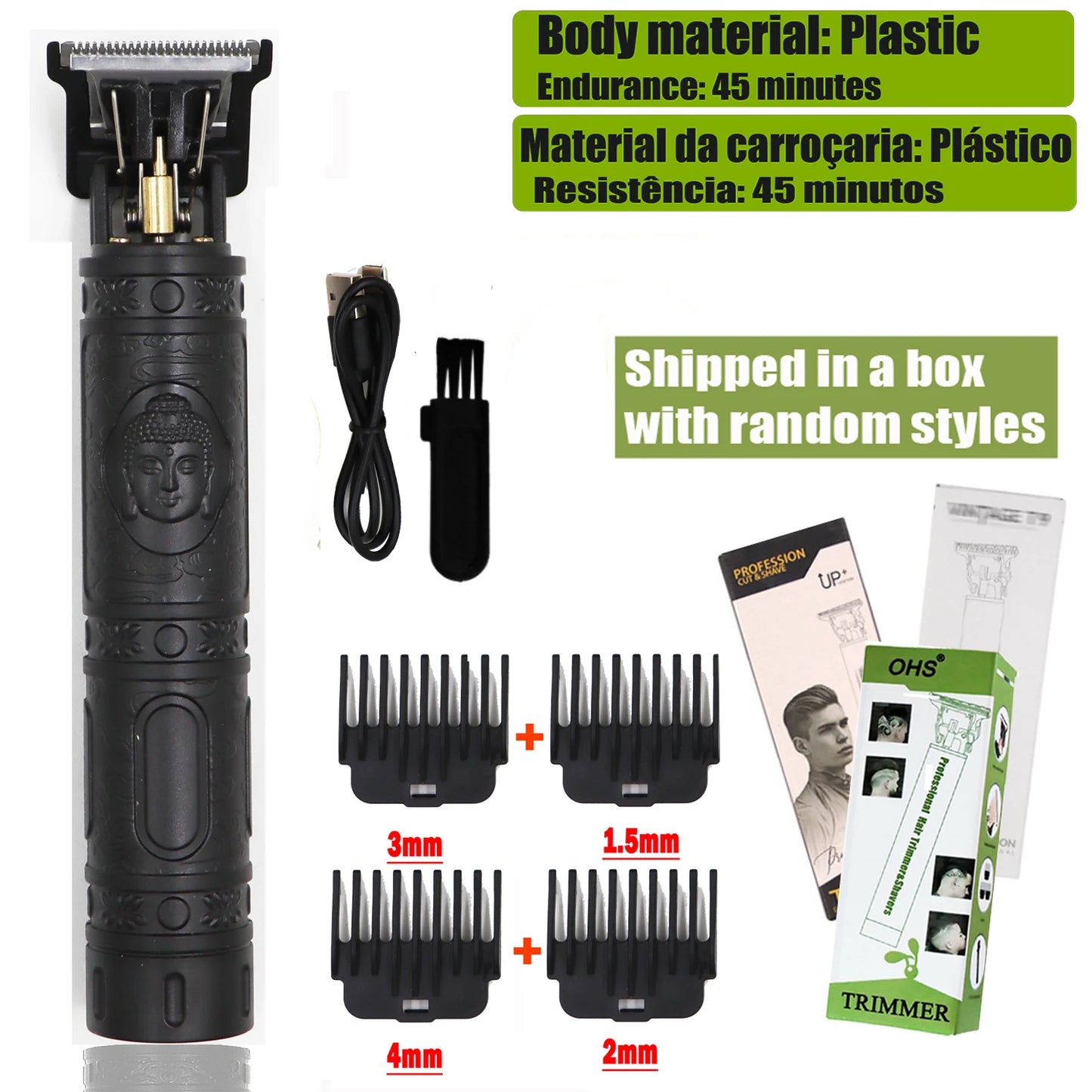 Vintage Cordless Hair Clipper - Professional Beard & Hair Trimmer with LCD Display & Adjustable Guards