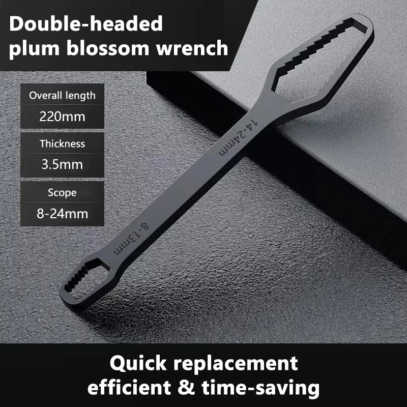 Double-Head Plum Blossom Wrench Set - Universal Multi-Size Grip Tool for Nuts & Bolts