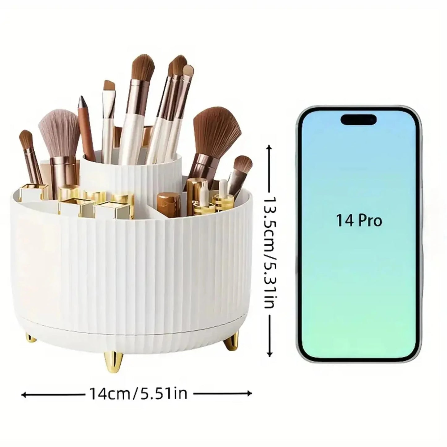 360° Rotating Makeup Organizer - Large Capacity Cosmetic & Skincare Storage for Vanity