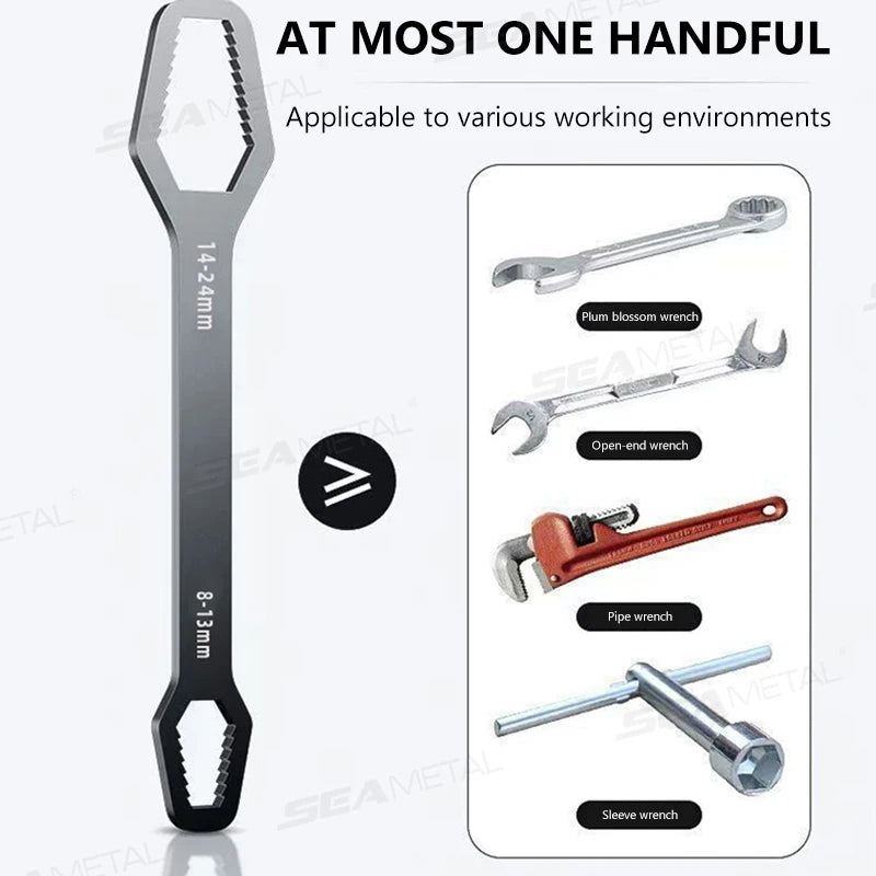 Double-Head Plum Blossom Wrench Set - Universal Multi-Size Grip Tool for Nuts & Bolts