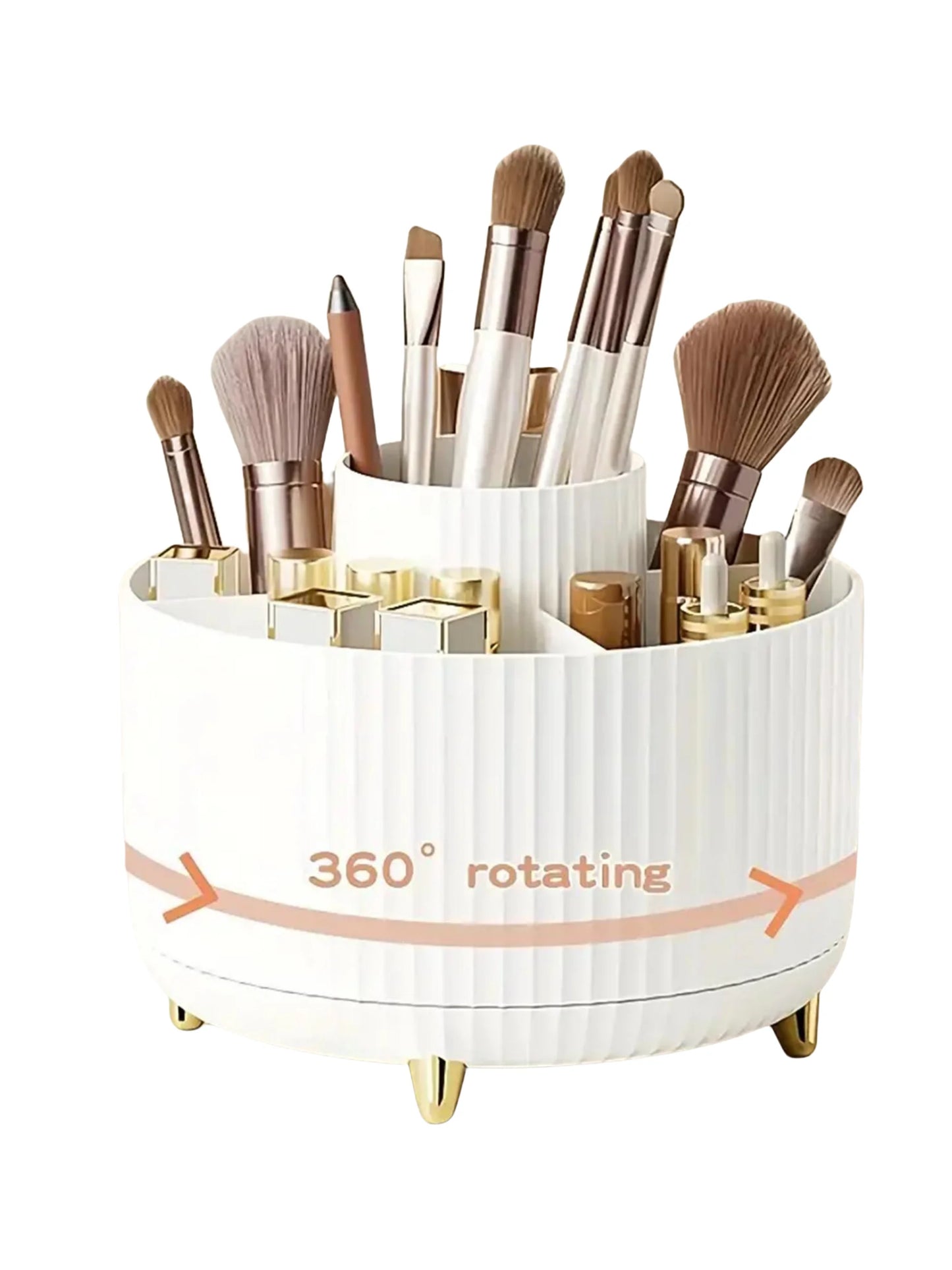 360° Rotating Makeup Organizer - Large Capacity Cosmetic & Skincare Storage for Vanity